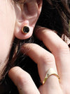 Relevé Fashion Emi & Eve Unity Stud Earrings in Onyx and Gold Made of Recycled Missile Shells Responsible Luxury Conflict-Free Jewellery Ethical and Sustainable Designer Brand Purchase with Purpose Shop for Good