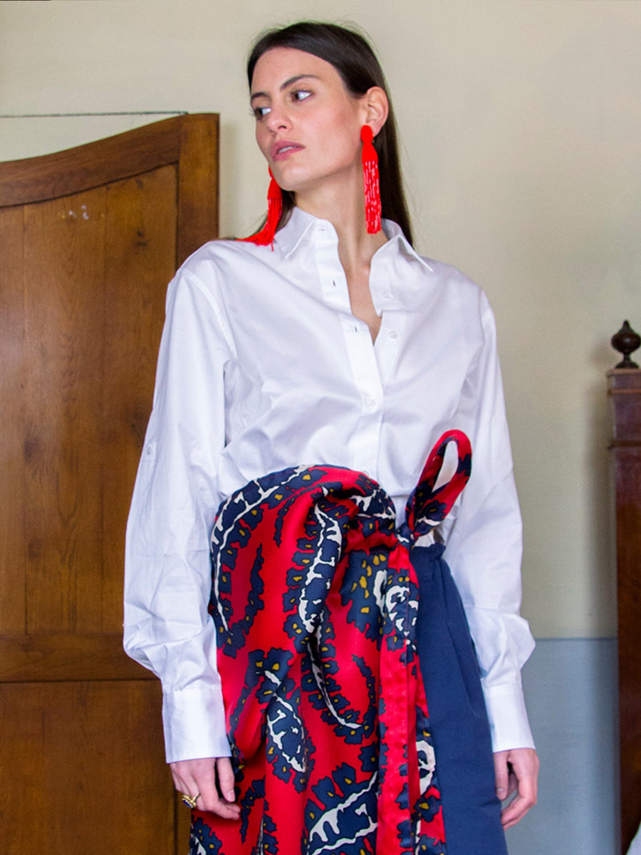 Relevé Fashion  Filanda n.18 Kantha Hand-Embroidered Bag, Navy