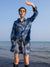 Ferghana Silk Ikat Shorts, Blue / Grey