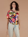 Releve Fashion Filanda n.18 Kokand Multicoloured Silk and Cotton Ikat Top Sustainable Luxury Fashion Conscious Clothing and Accessories Ethical Designer Brand Artisanal Handcrafted Made in Italy Purchase with Purpose Shop for Good