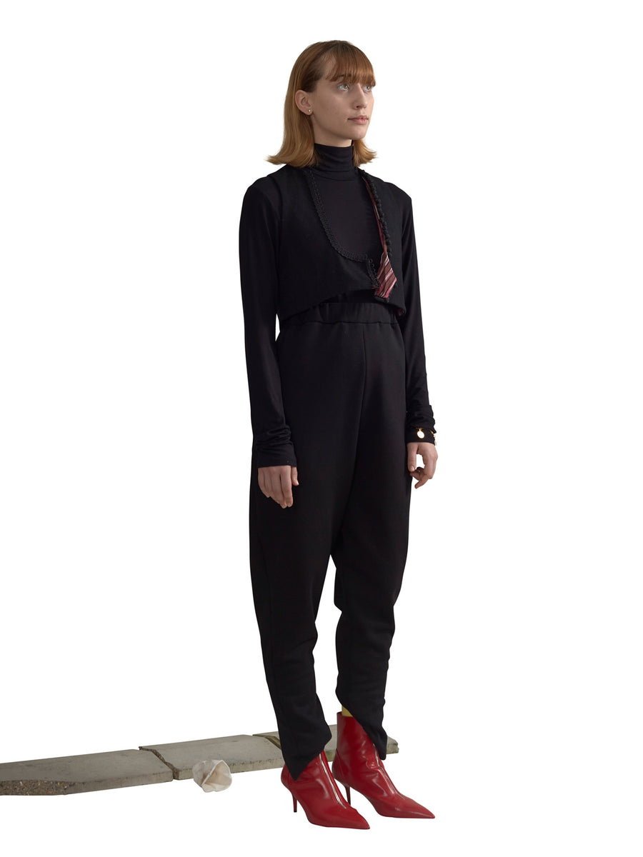 Releve Fashion Harem London Black Organic Cotton Otto Pants Sustainable Streetwear Style Conscious Clothing Ethical Fashion Designer Brand Handmade Purchase with Purpose Shop for Good