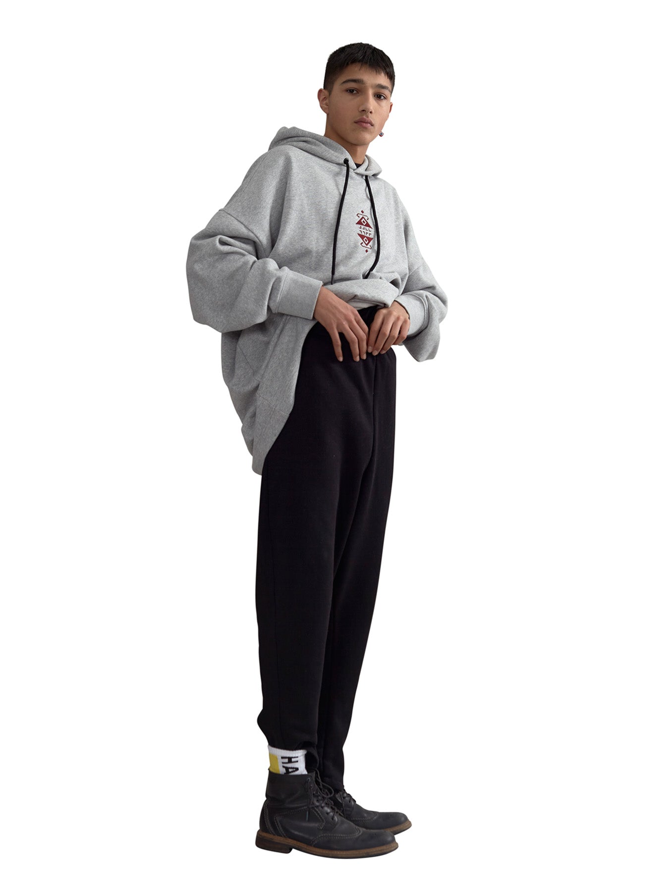 Releve Fashion Harem London Grey Oversized Eli Cotton Hoodie Unisex Sustainable Streetwear Style Conscious Clothing Ethical Fashion Designer Brand Handmade Purchase with Purpose Shop for Good