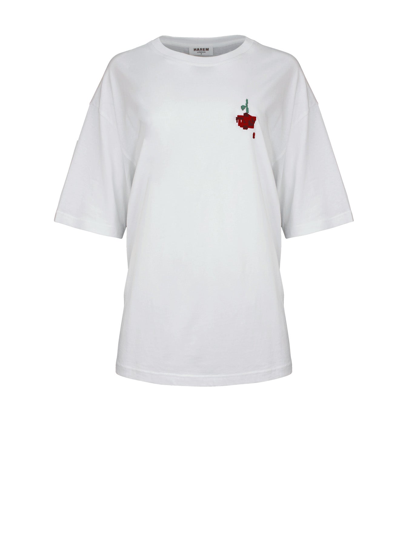 Rose Cotton Tee, White
