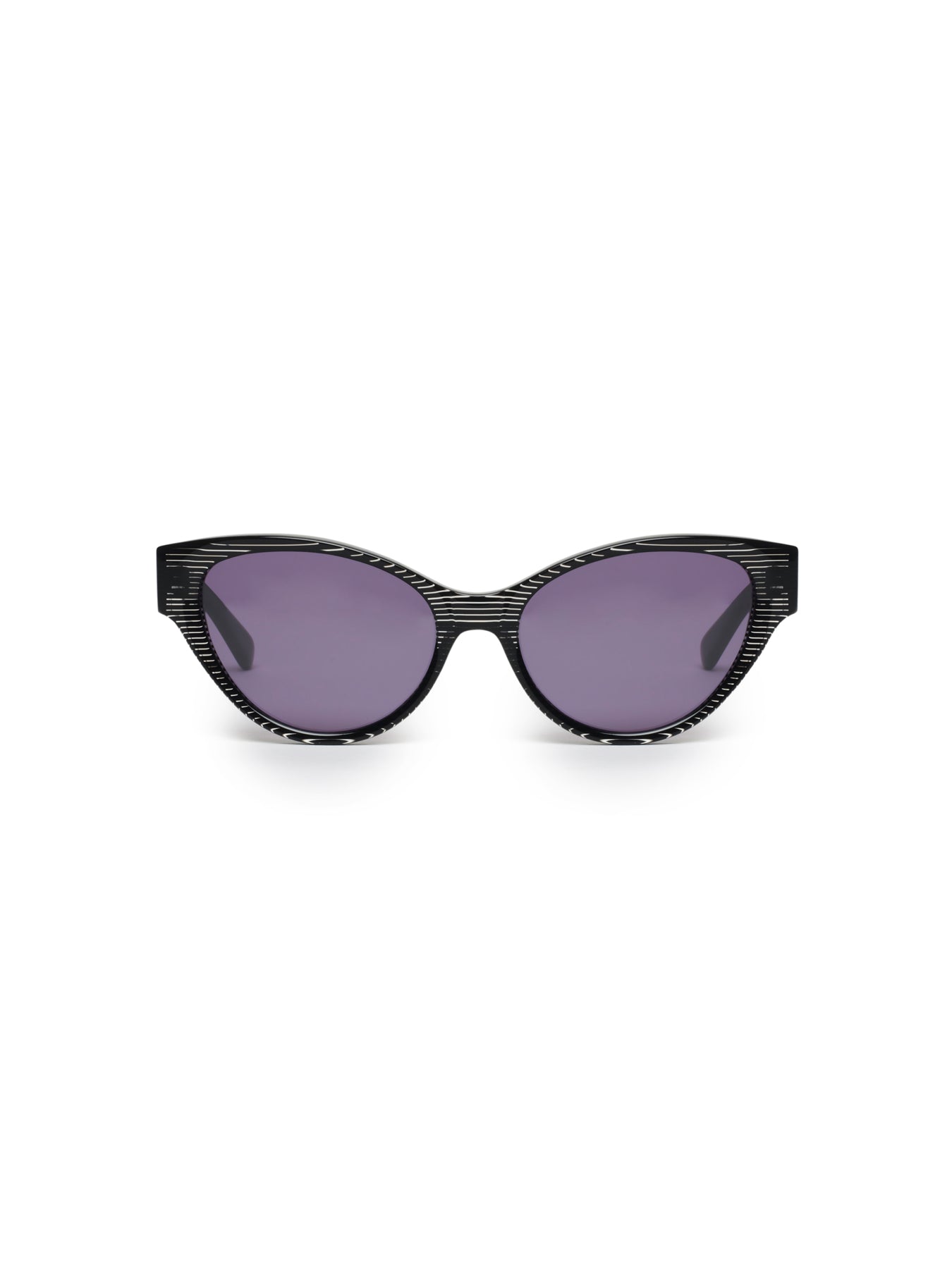 Releve Fashion Heidi London Black Stripe Cateye Sunglasses Ethical Designers Sustainable Fashion Accessories Brand Eyewear Positive Fashion Purchase with Purpose Shop for Good