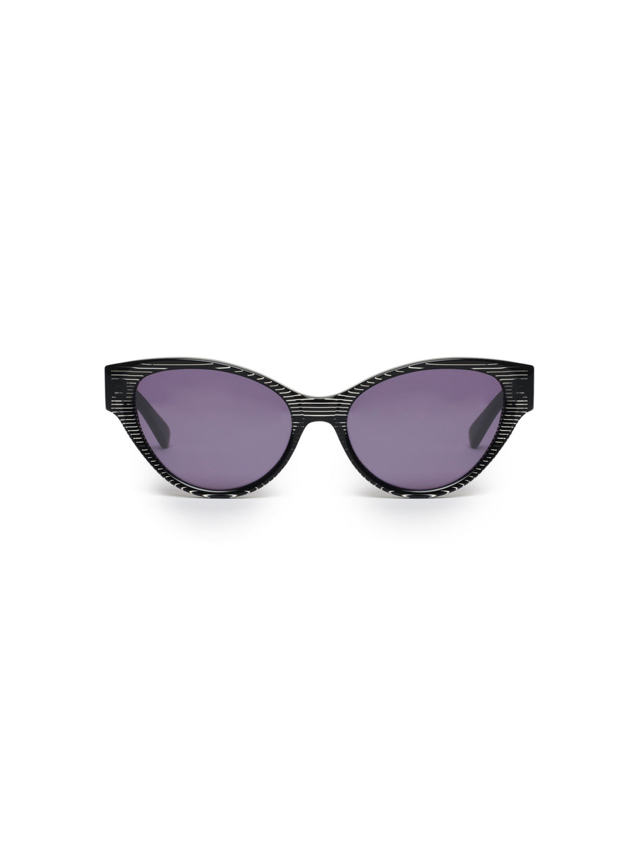 Black Stripe Cateye Sunglasses