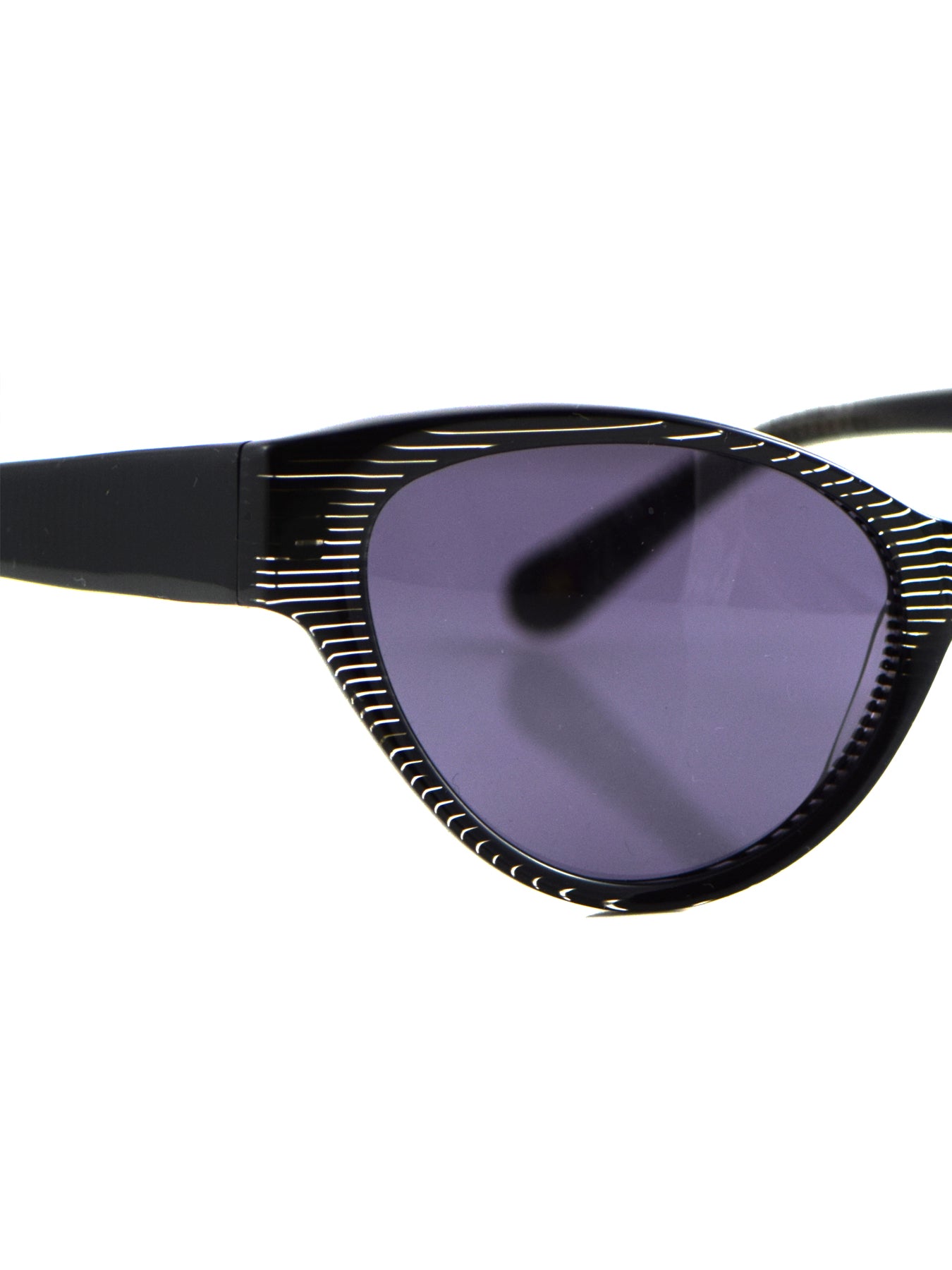 Releve Fashion Heidi London Black Stripe Cateye Sunglasses Ethical Designers Sustainable Fashion Accessories Brand Eyewear Positive Fashion Purchase with Purpose Shop for Good