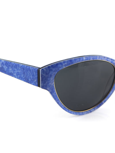 Releve Fashion Heidi London Blue Denim Cateye Sunglasses Ethical Designers Sustainable Fashion Accessories Brand Eyewear Positive Fashion Purchase with Purpose Shop for Good
