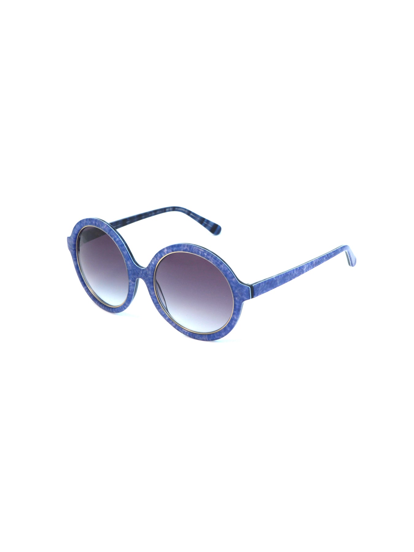Blue Denim Circular Sunglasses