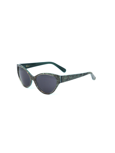 Releve Fashion Heidi London Forest Green Denim Cateye Sunglasses Ethical Designers Sustainable Fashion Accessories Brand Eyewear Positive Fashion Purchase with Purpose Shop for Good