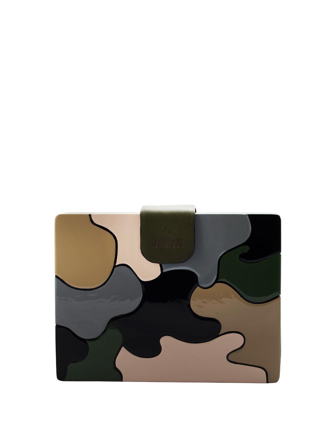 Releve Fashion Joanique Large Aurora Clutch Bag Green Brown Grey Ethical Designers Sustainable Fashion Accessory Brand Purchase with Purpose Shop for Good