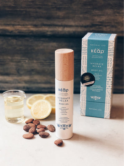 Releve Fashion Kear Hydrate Relax Body Oil Clean Beauty Animal-Friendly, Cruelty-Free Skincare Made in Greece Sustainable Ethical Brand Purchase with Purpose Shop for Good