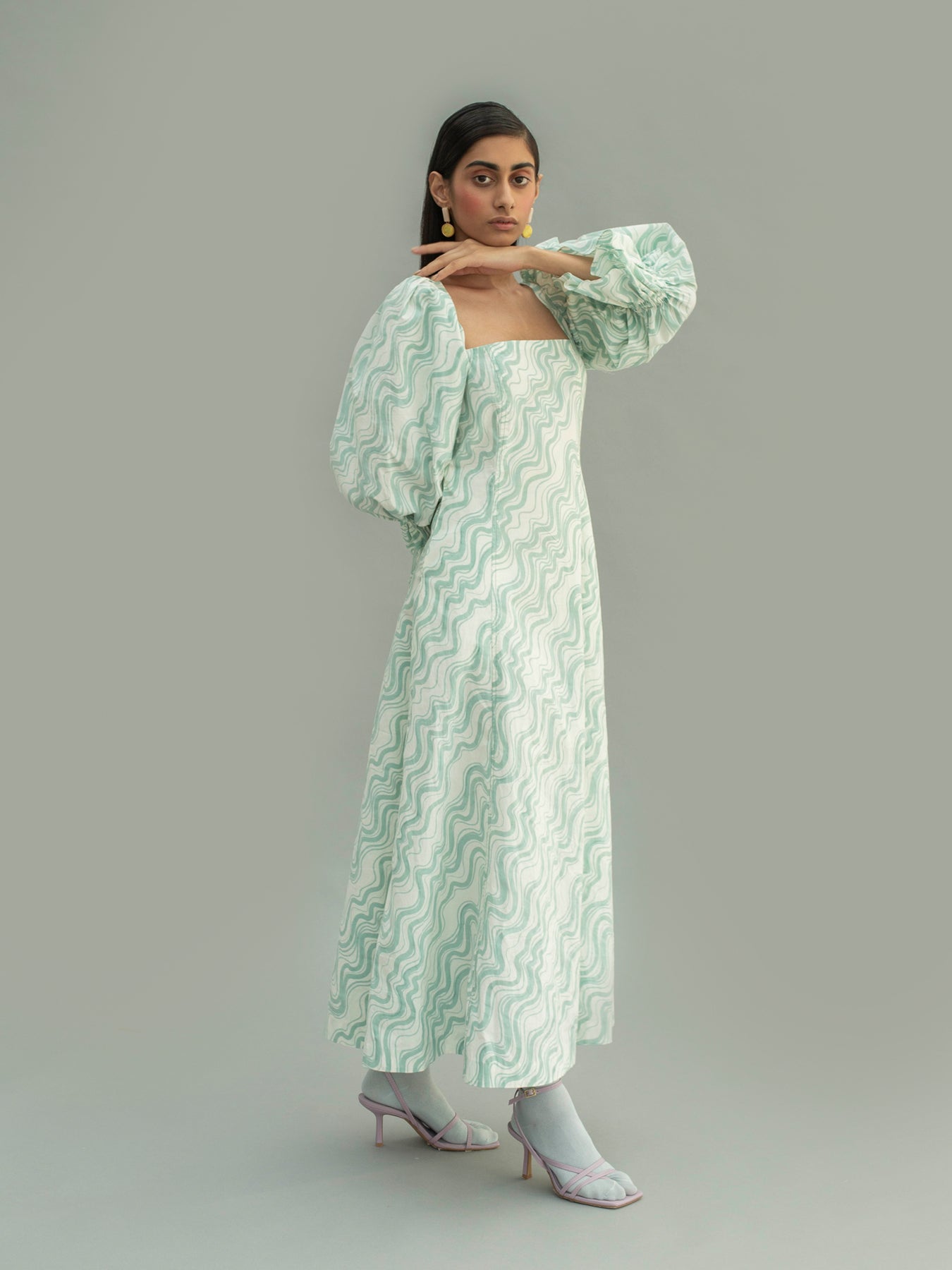 Relev Fashion | Little Things Studio Aqua Dress, Wave Print Relev Fashion | Little Things Studio Aqua Dress, Wave Print