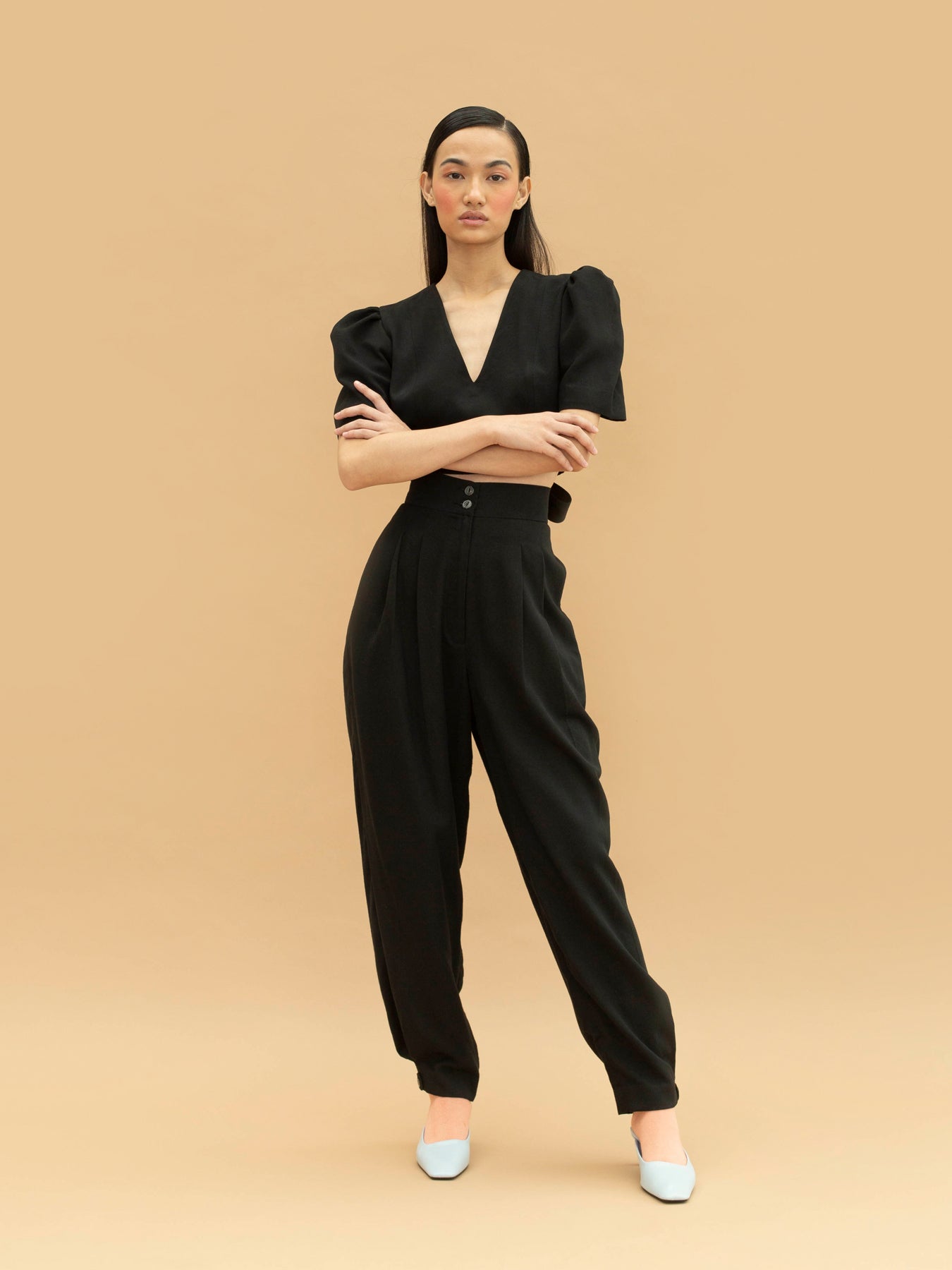 Capelin Tencel Trousers, Black