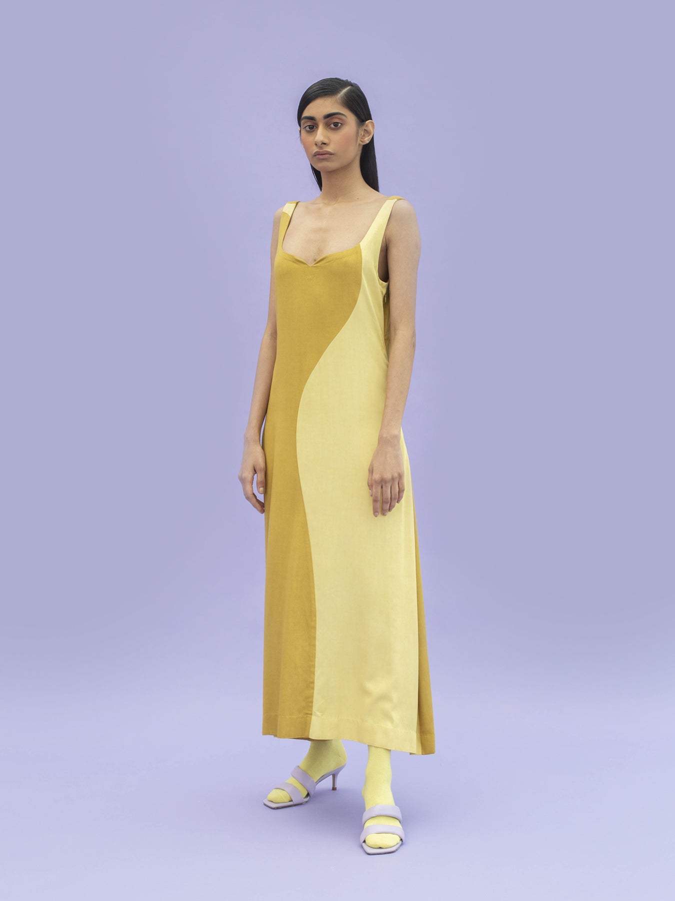 Releve Fashion Dumbo Betta Maxi Dress in Yellow Sustainable Luxury Fashion Conscious Clothing Ethical Designer Brand Artisanal Handcrafted Purchase with Purpose Shop for Good