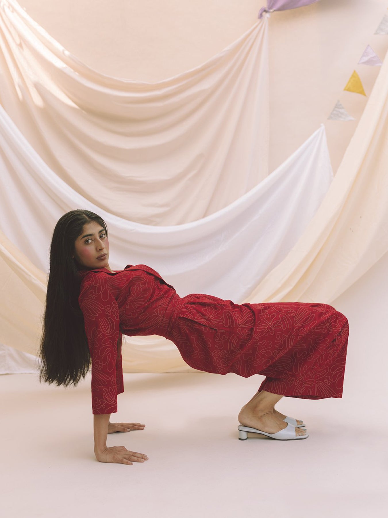 Releve Fashion Greta Jumpsuit in Merlot Red Sustainable Luxury Fashion Conscious Clothing Ethical Designer Brand Artisanal Handcrafted Purchase with Purpose Shop for Good