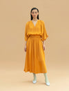 Releve Fashion Mollusk Orange Fibre Fabric Loose Fit Midi Dress Sustainable Luxury Fashion Conscious Clothing Ethical Designer Brand Artisanal Handcrafted Purchase with Purpose Shop for Good