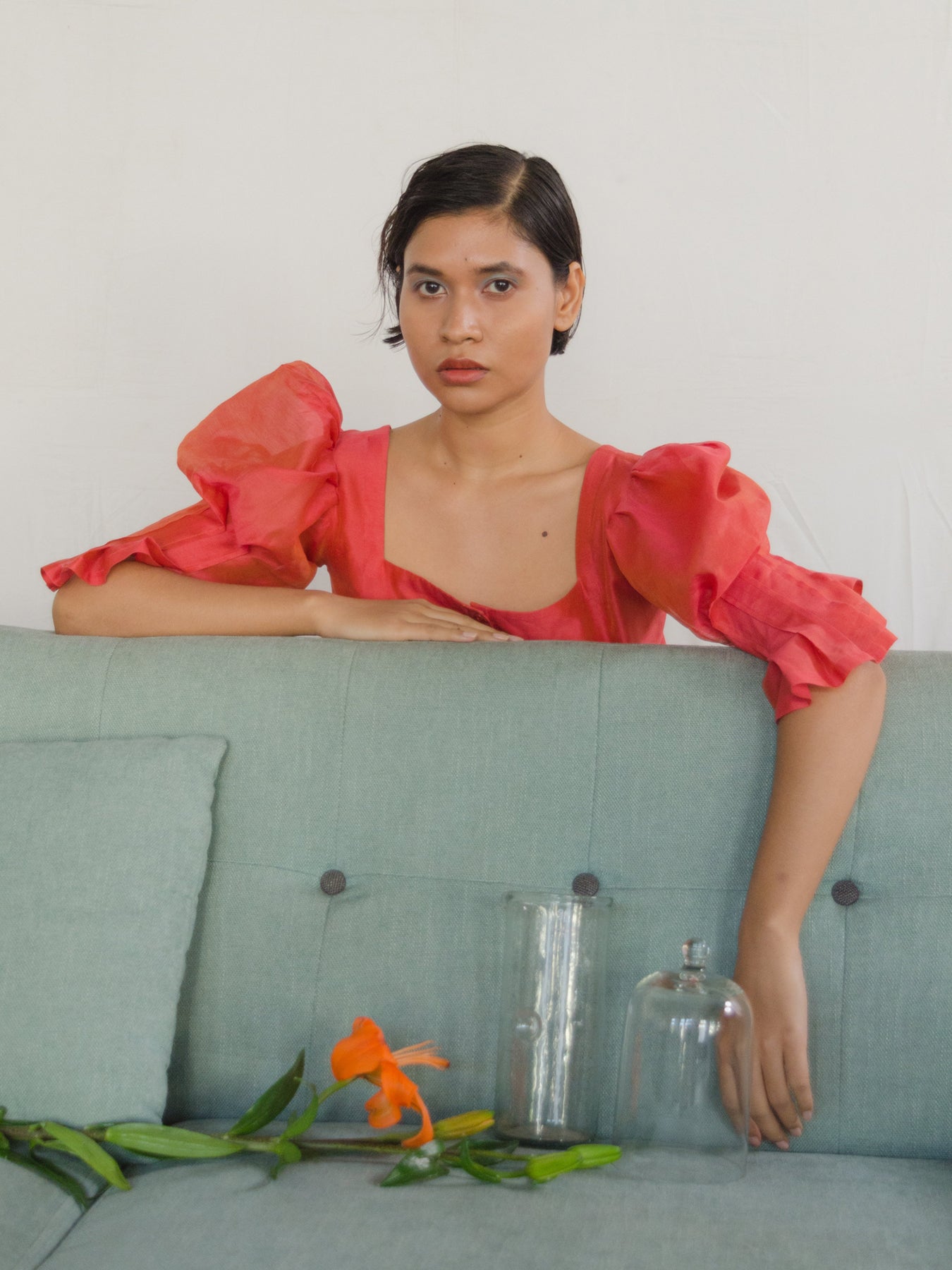 Releve Fashion Nancy Puff Sleeve Top in Pink Sustainable Luxury Fashion Conscious Clothing Ethical Designer Brand Artisanal Handcrafted Purchase with Purpose Shop for Good