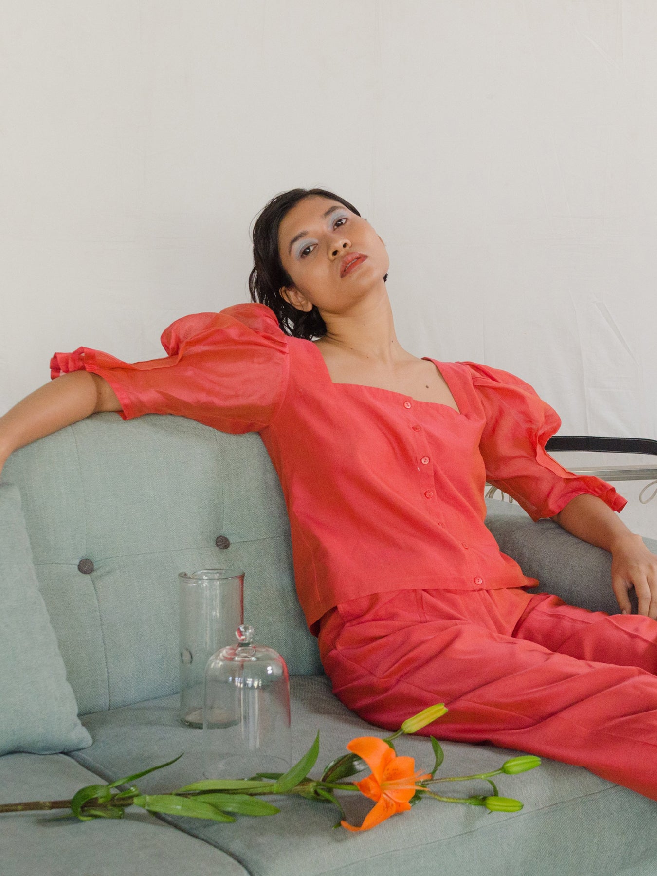 Releve Fashion Nancy Puff Sleeve Top in Pink Sustainable Luxury Fashion Conscious Clothing Ethical Designer Brand Artisanal Handcrafted Purchase with Purpose Shop for Good