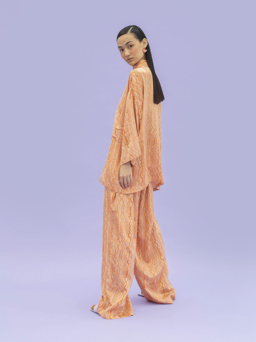 Releve Fashion Little Things Studio Nemo Orange Fibre Fabric Button Down Top Sustainable Luxury Fashion Conscious Clothing Ethical Designer Brand Artisanal Handcrafted Purchase with Purpose Shop for Good