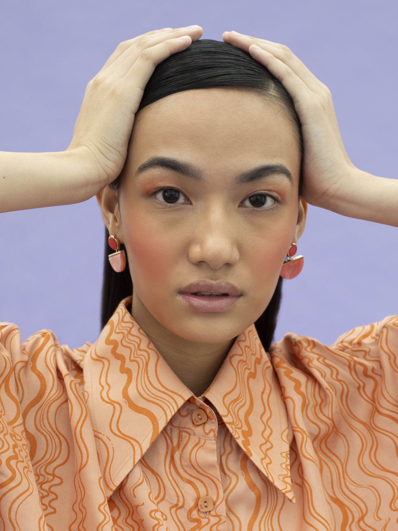 Releve Fashion Little Things Studio Nemo Orange Fibre Fabric Button Down Top Sustainable Luxury Fashion Conscious Clothing Ethical Designer Brand Artisanal Handcrafted Purchase with Purpose Shop for Good