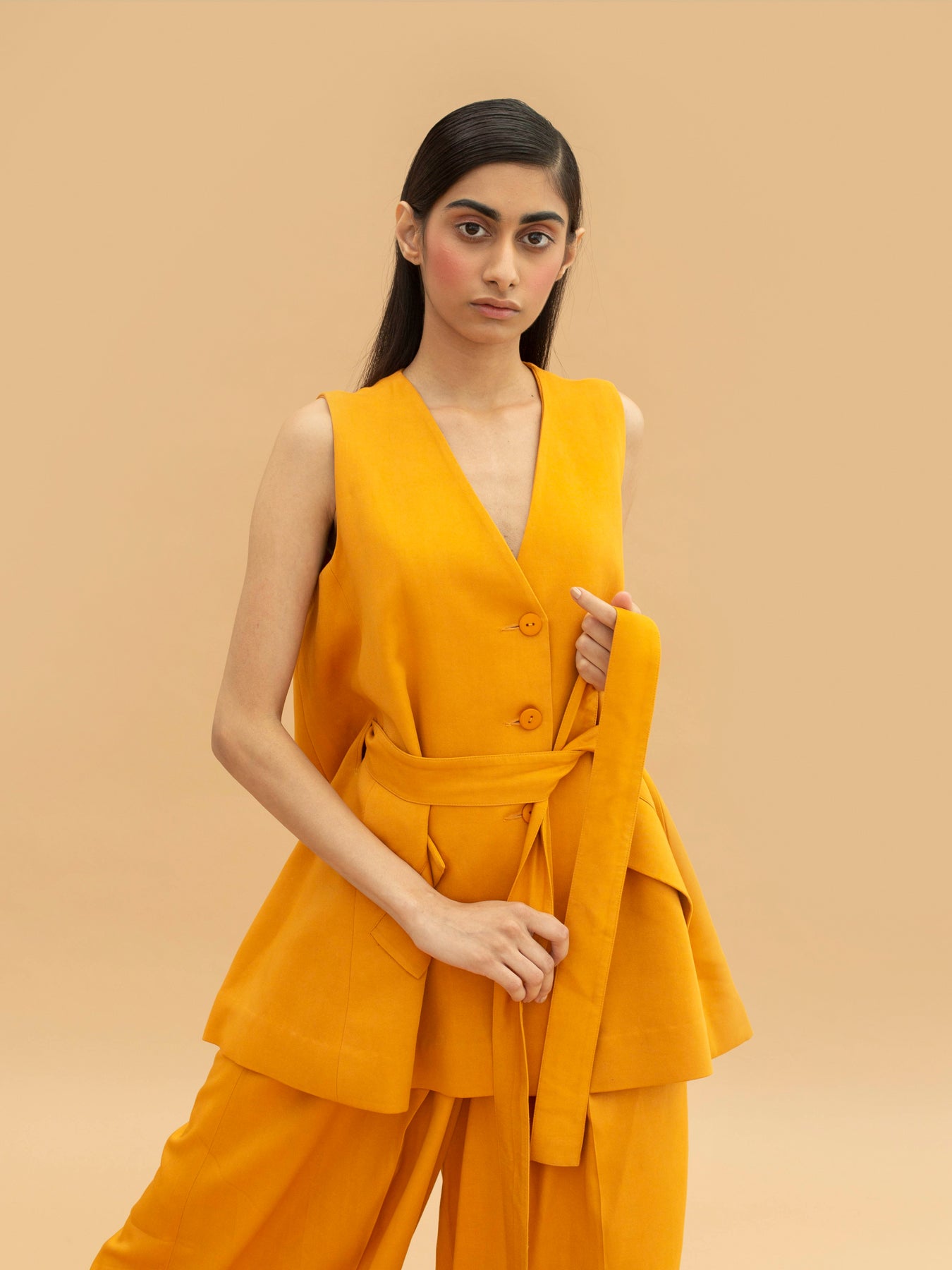 Reef Tencel Top, Saffron Yellow