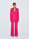 Releve Fashion Little Things Studio Gulbahar  Cotton Satin Trouser Suit Set Hot Pink Sustainable Luxury Fashion Conscious Clothing Ethical Designer Brand Artisanal Handcrafted Purchase with Purpose Shop for Good