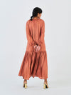 Releve Fashion Little Things Studio Juhi Rose Fibre Fabric Midi Dress in Brown Ethical Luxury Brand Sustainable Clothing Conscious Fashion Purchase with Purpose Shop for Good