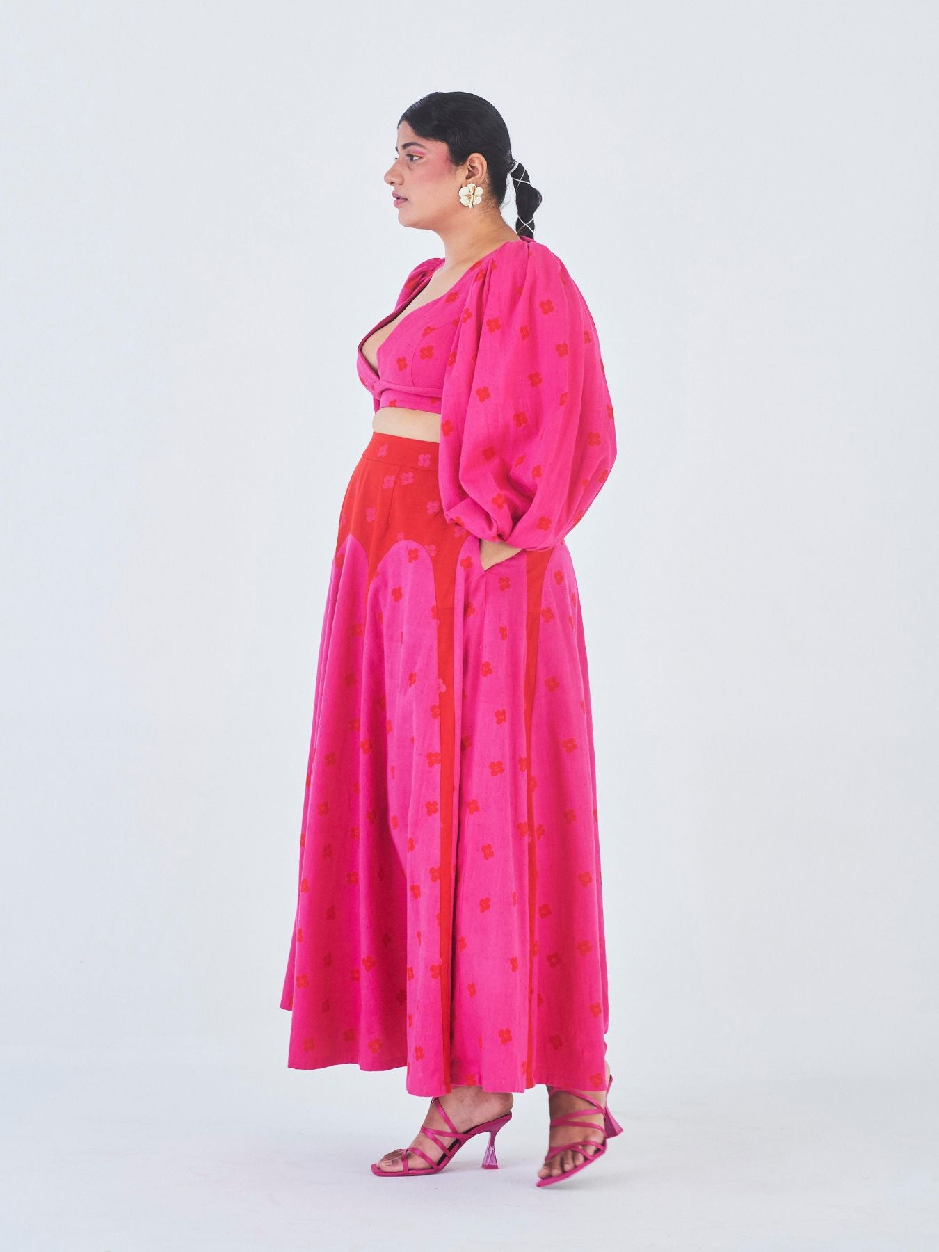 Kumudini Skirt, Hot Pink