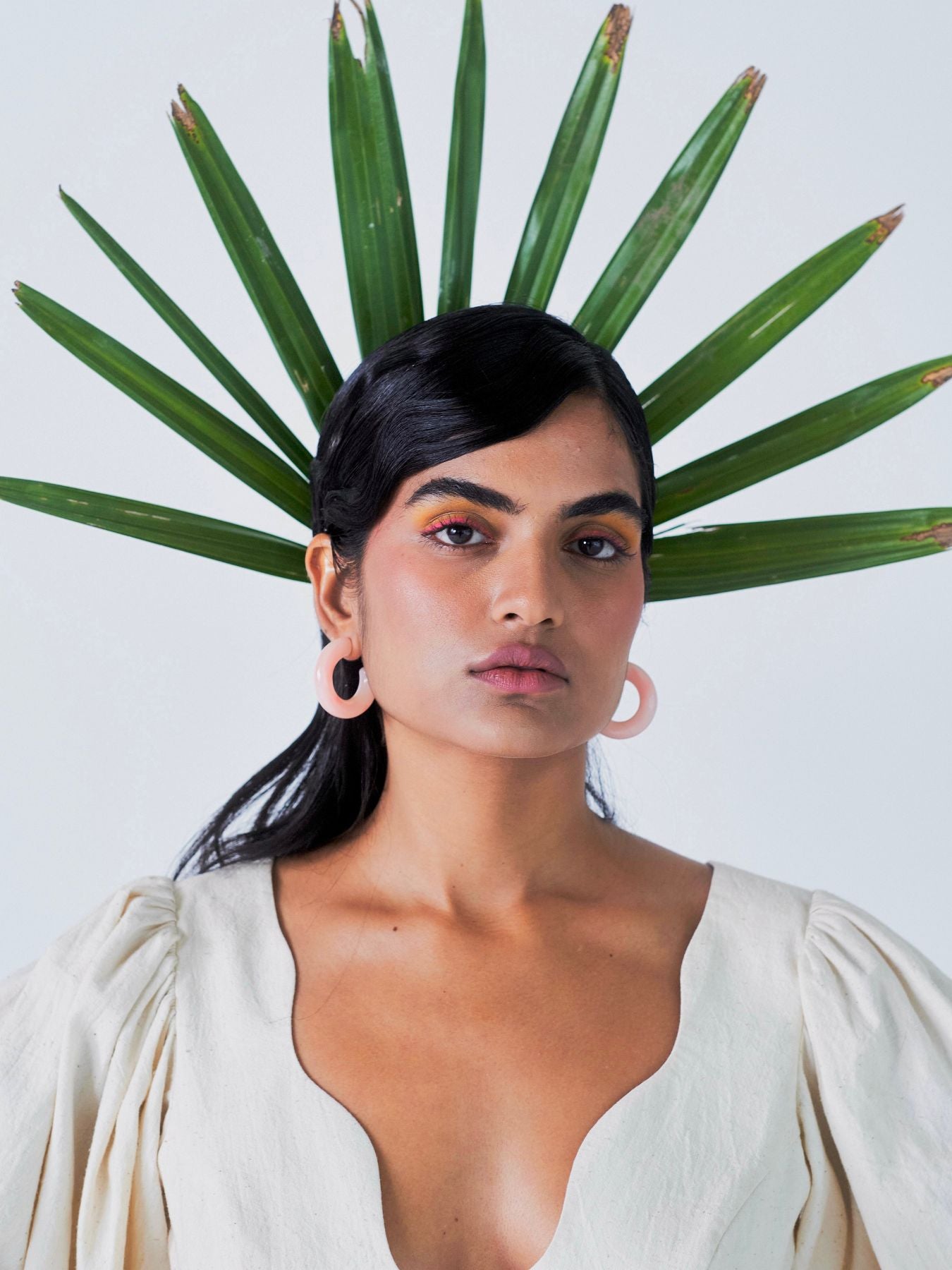 Releve Fashion Kumudini Crop Top in Off-White Sustainable Luxury Fashion Conscious Clothing Ethical Designer Brand Artisanal Handcrafted Purchase with Purpose Shop for Good