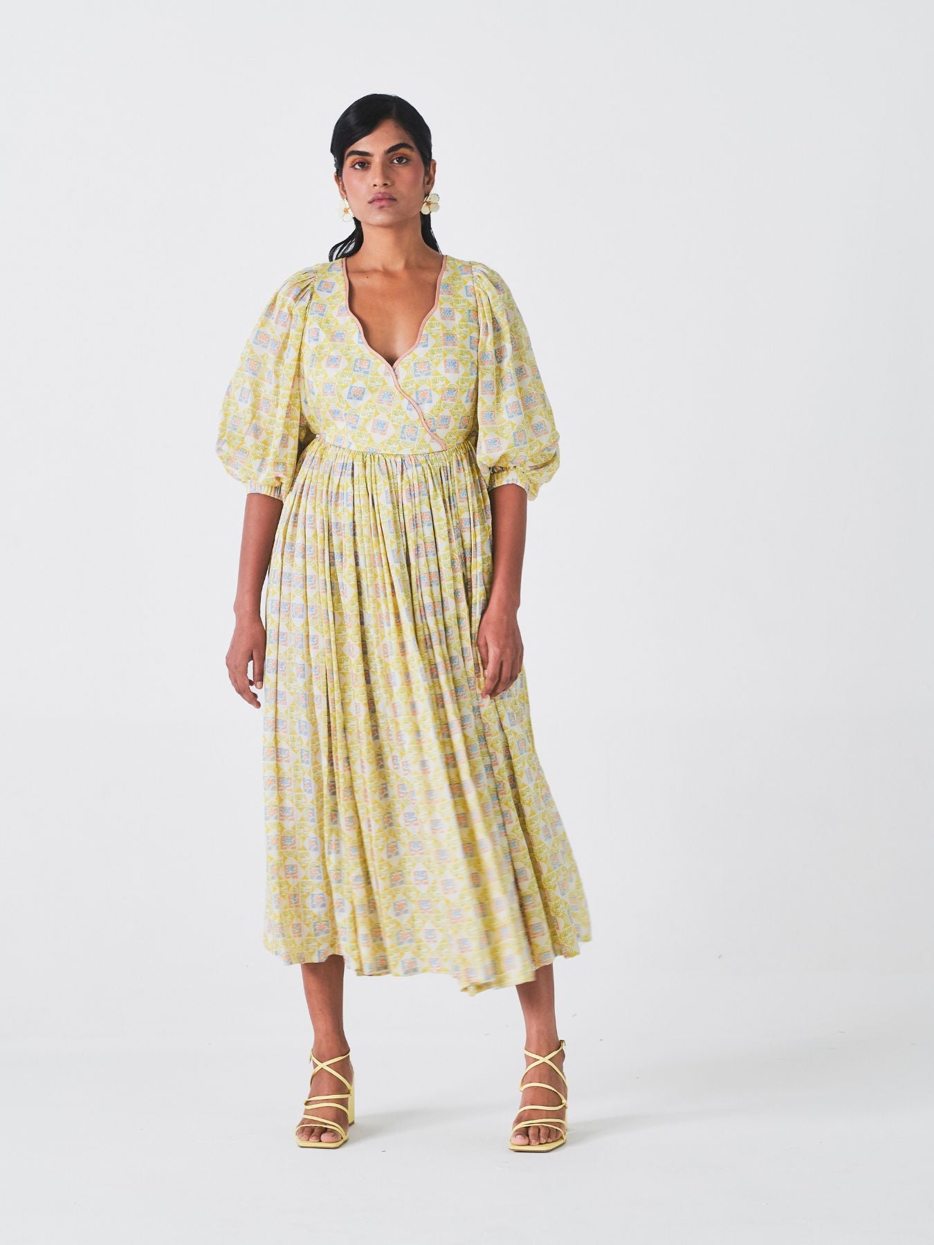 Releve Fashion Little Things Studio Nargis Rose Fibre Fabric Dress in Multicolour Ethical Luxury Brand Sustainable Jewelry Conscious Fashion Purchase with Purpose Shop for Good