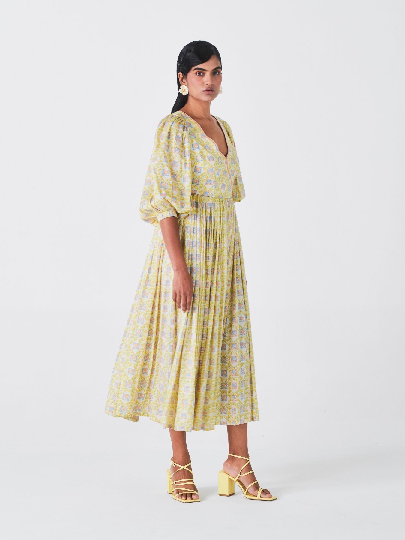 Releve Fashion Little Things Studio Nargis Rose Fibre Fabric Dress in Multicolour Ethical Luxury Brand Sustainable Jewelry Conscious Fashion Purchase with Purpose Shop for Good