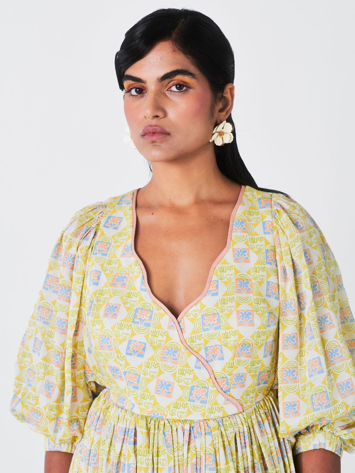 Releve Fashion Little Things Studio Nargis Rose Fibre Fabric Dress in Multicolour Ethical Luxury Brand Sustainable Jewelry Conscious Fashion Purchase with Purpose Shop for Good