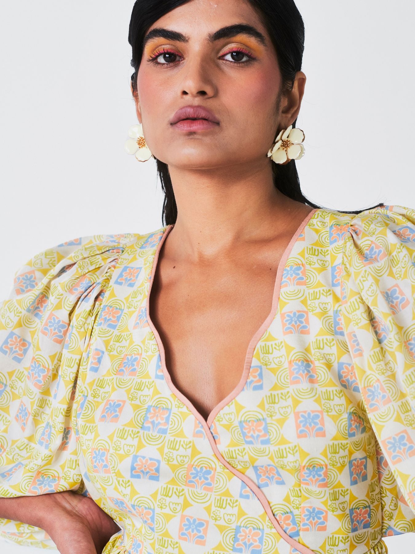 Releve Fashion Little Things Studio Nargis Rose Fibre Fabric Dress in Multicolour Ethical Luxury Brand Sustainable Jewelry Conscious Fashion Purchase with Purpose Shop for Good