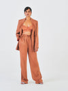 Releve Fashion Little Things Studio Molshri Orange Fibre Fabric Bra Top and Trouser Set in Brown Ethical Luxury Brand Sustainable Clothing Conscious Fashion Purchase with Purpose Shop for Good