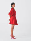 Releve Fashion Little Things Studio Parijaat Rose Fibre Fabric Dress in Bright Red Ethical Luxury Brand Sustainable Clothing Conscious Fashion Purchase with Purpose Shop for Good