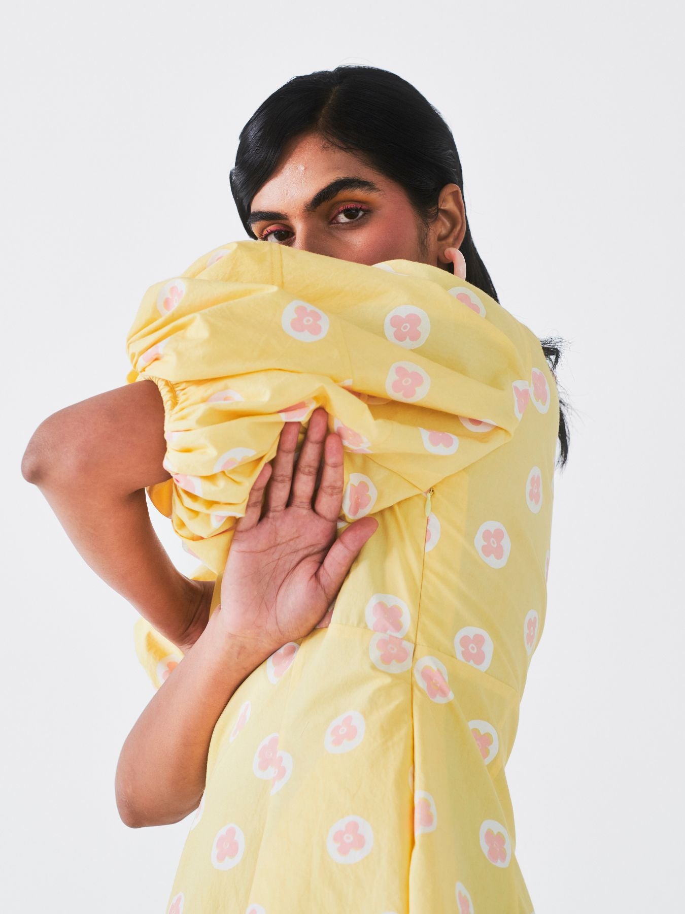 Releve_Fashion_Little_Things_Studio_Veena_Cotton_Mini_Dress_Yellow_Floral_Print_