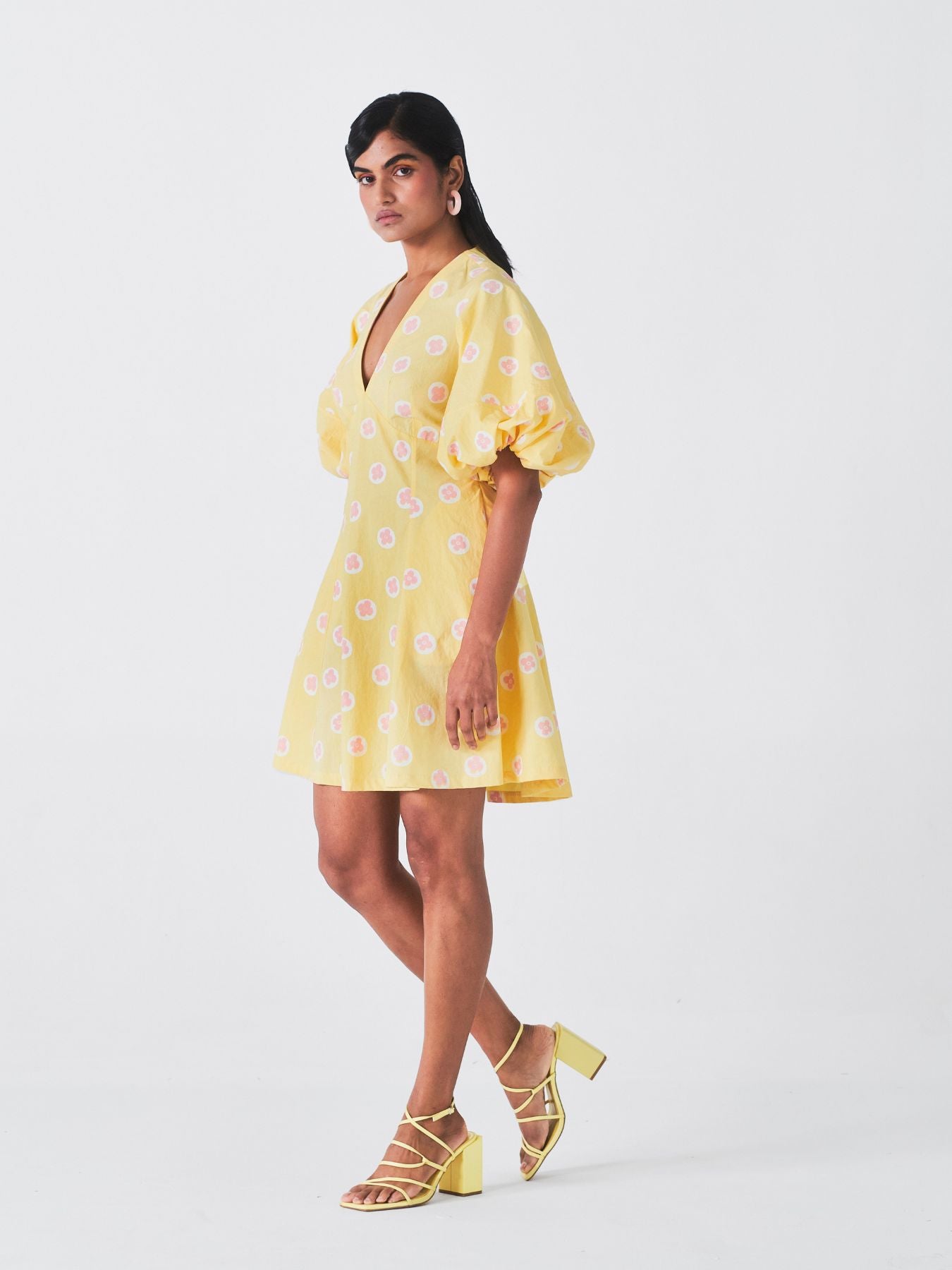 Releve_Fashion_Little_Things_Studio_Veena_Cotton_Mini_Dress_Yellow_Floral_Print_