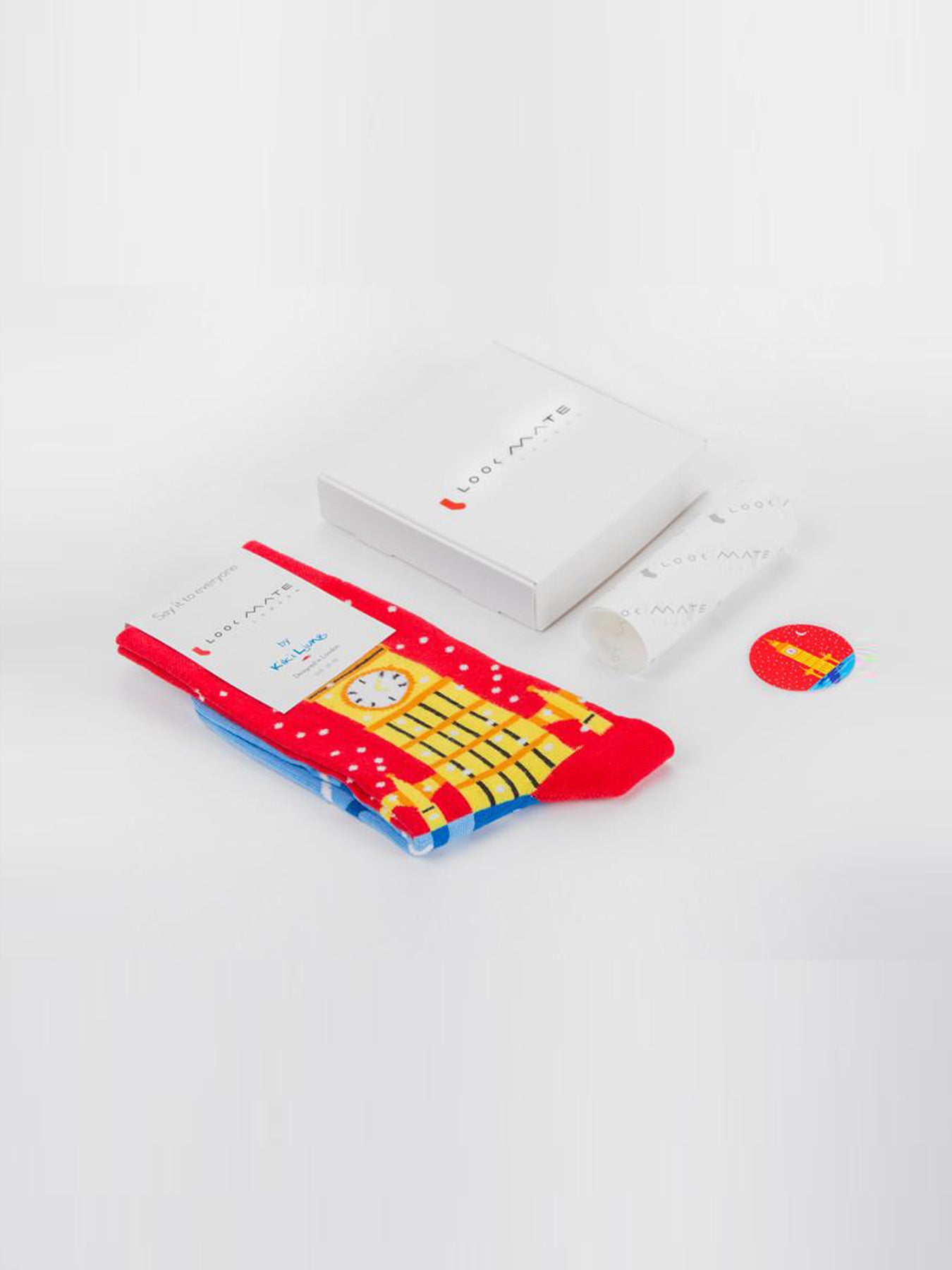 Releve Fashion Look Mate Graphic Socks The Magic of London Designed by Kiki Ljung Sustainable Fashion Brand Ethical Designers Conscious Accessories Purchase with Purpose Shop Now for Good