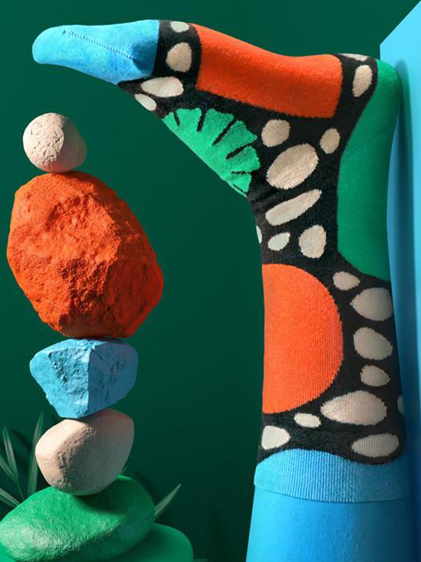 Releve Fashion Look Mate Graphic Socks Primordial Designed by Pedro Veneziano Sustainable Fashion Brand Ethical Designers Conscious Accessories Purchase with Purpose Shop Now for Good