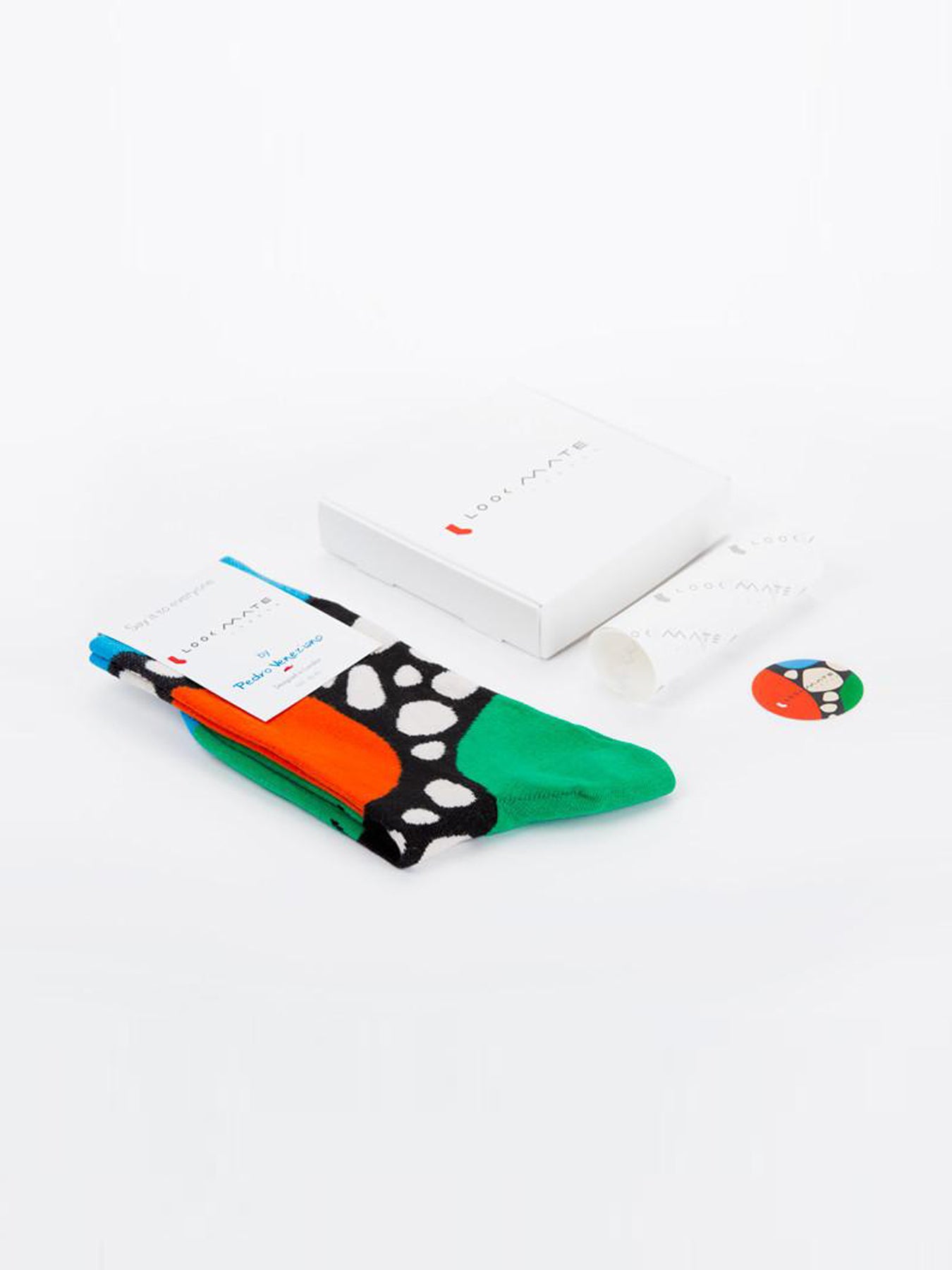 Releve Fashion Look Mate Graphic Socks Primordial Designed by Pedro Veneziano Sustainable Fashion Brand Ethical Designers Conscious Accessories Purchase with Purpose Shop Now for Good