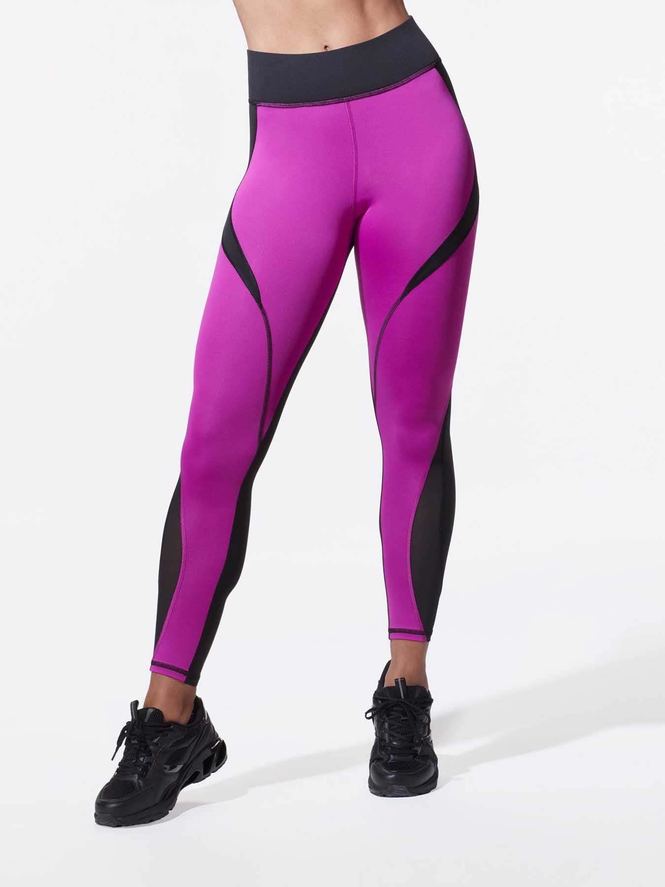 Flare Legging, Black / Magenta