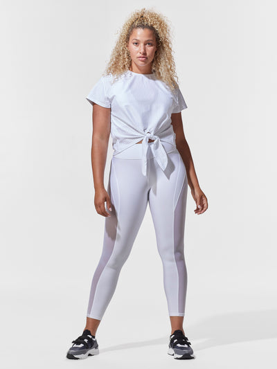 Releve Fashion Michi White Mistral Top Ethical Designer Brand Sustainable Fashion Athleisure Activewear Athleticwear Positive Luxury Brands to Trust Purchase with Purpose Shop for Good