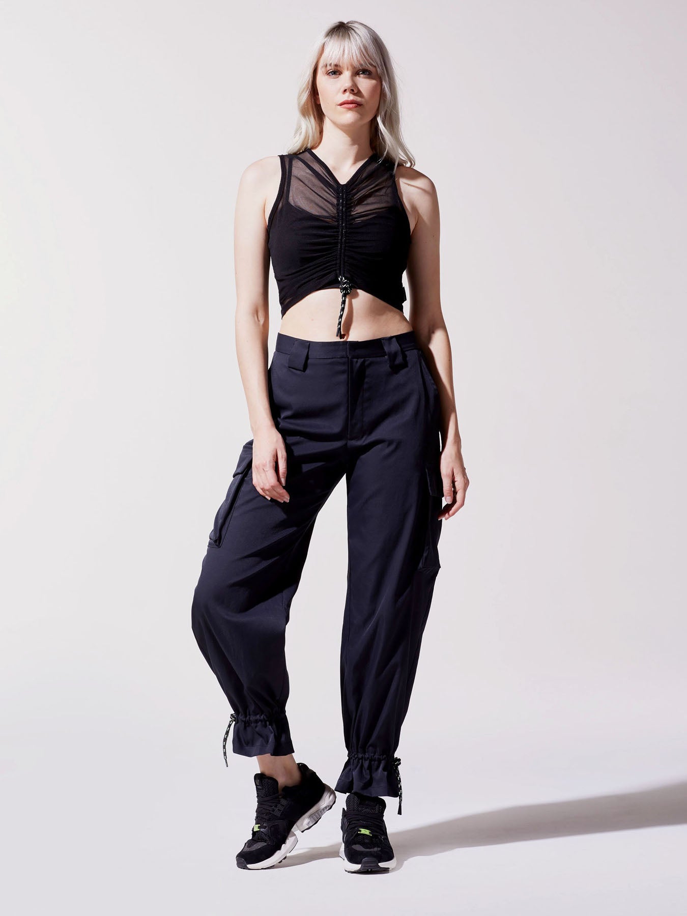 Releve Fashion Michi Black Shade Tank Ethical Designer Brand Sustainable Fashion Athleisure Activewear Athleticwear Positive Luxury Brands to Trust Purchase with Purpose Shop for Good