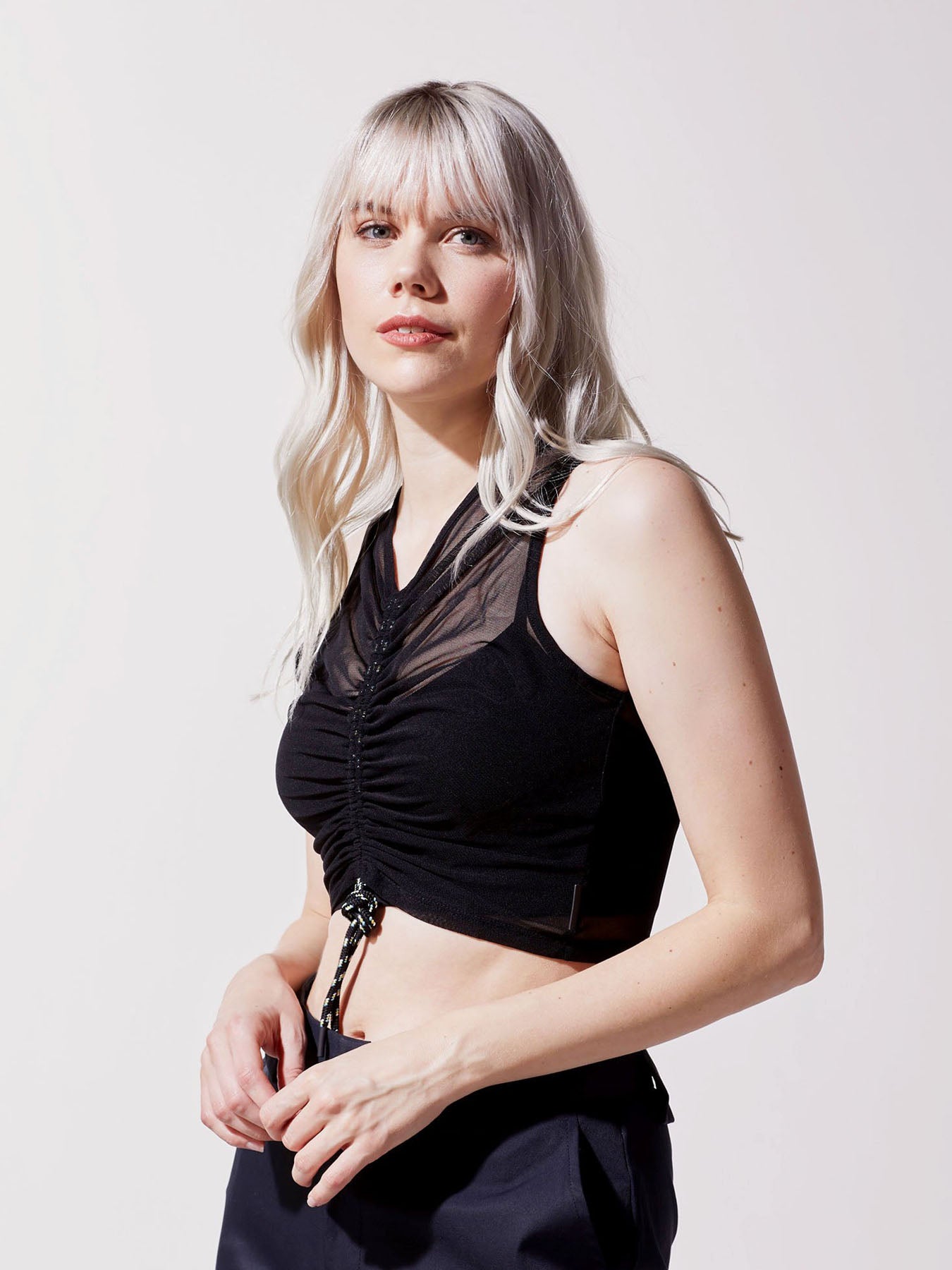 Releve Fashion Michi Black Shade Tank Ethical Designer Brand Sustainable Fashion Athleisure Activewear Athleticwear Positive Luxury Brands to Trust Purchase with Purpose Shop for Good