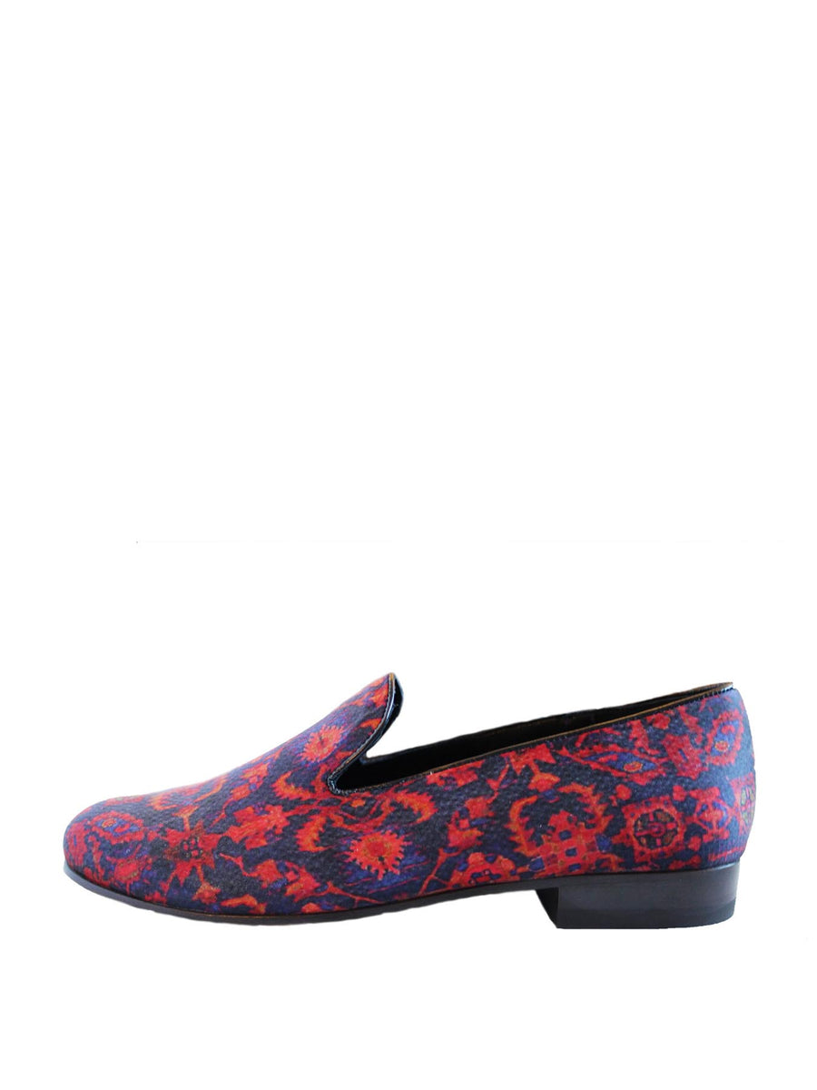 Releve Fashion Muzungu Sisters Cecilia Bringheli Bakhtiari Hamedan Printed Loafers Smoking Slippers Ethical Designers Sustainable Fashion Brand Handmade Artisanal Positive Fashion Purchase with Purpose Shop for Good