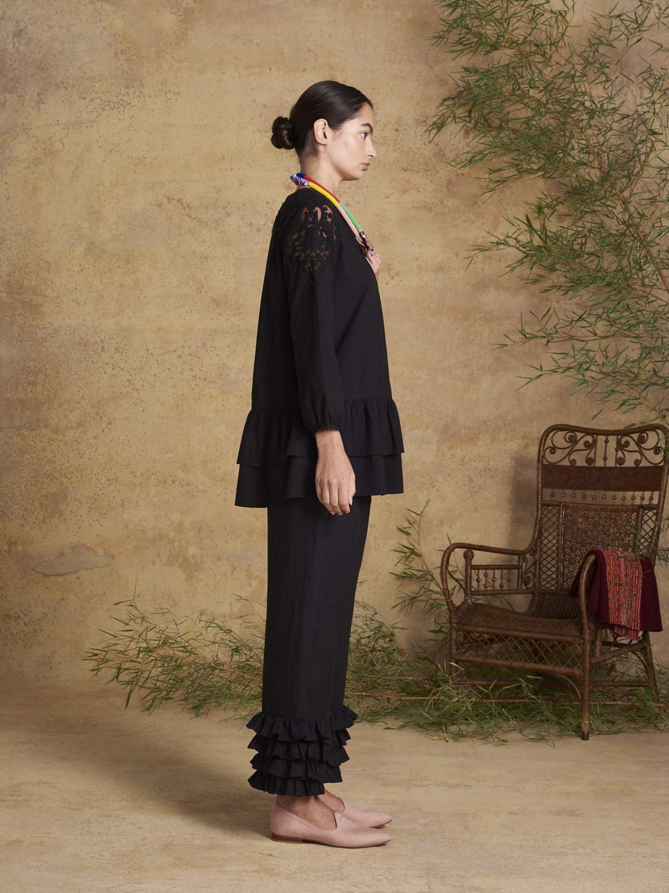 Releve Fashion Muzungu Sisters Black Dana Blouse Blouse Fables Ethical Designers Sustainable Fashion Brand Handmade Artisanal Positive Fashion Conscious Luxury Purchase with Purpose Shop for Good