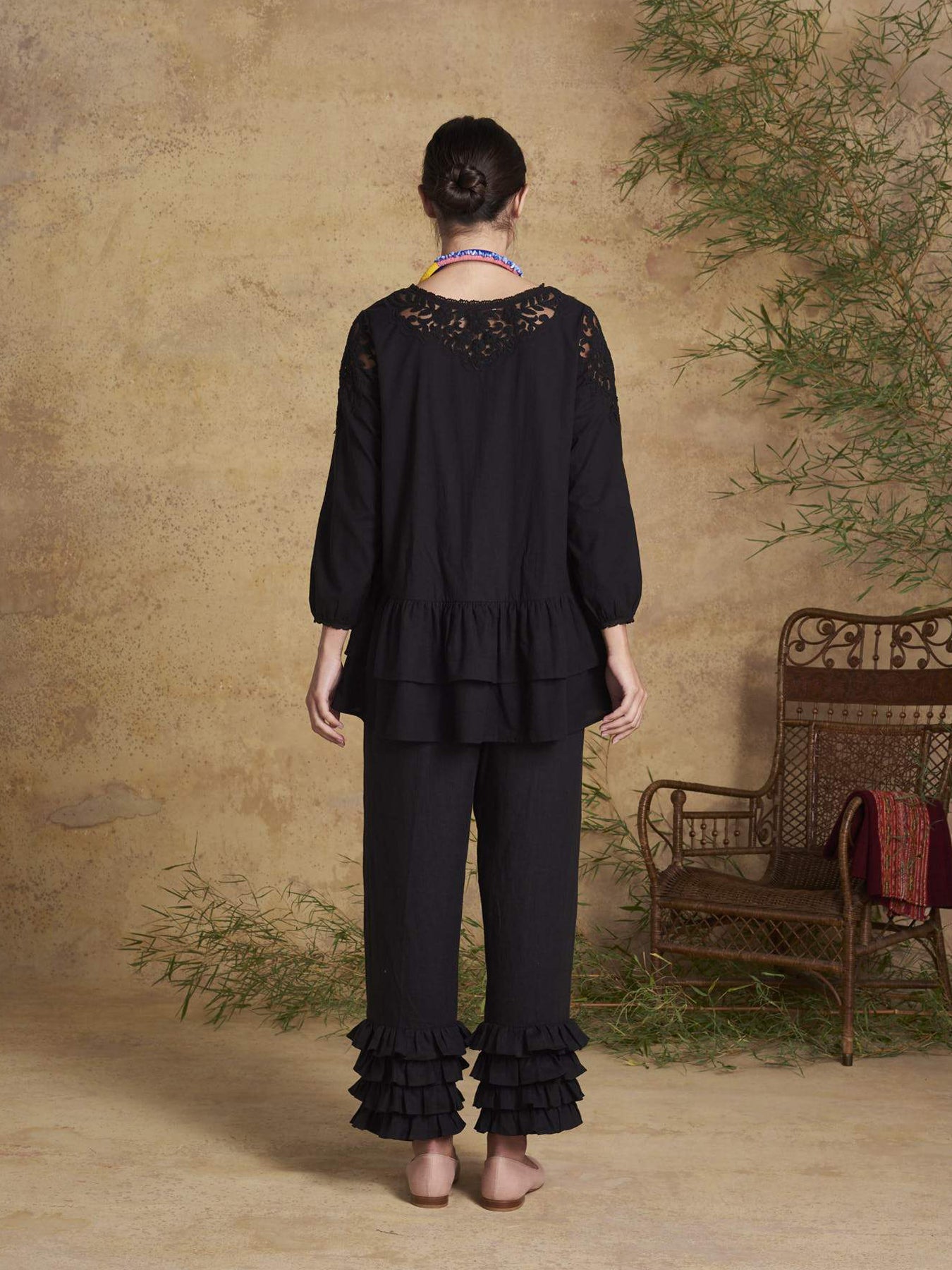 Releve Fashion Muzungu Sisters Black Dana Blouse Blouse Fables Ethical Designers Sustainable Fashion Brand Handmade Artisanal Positive Fashion Conscious Luxury Purchase with Purpose Shop for Good