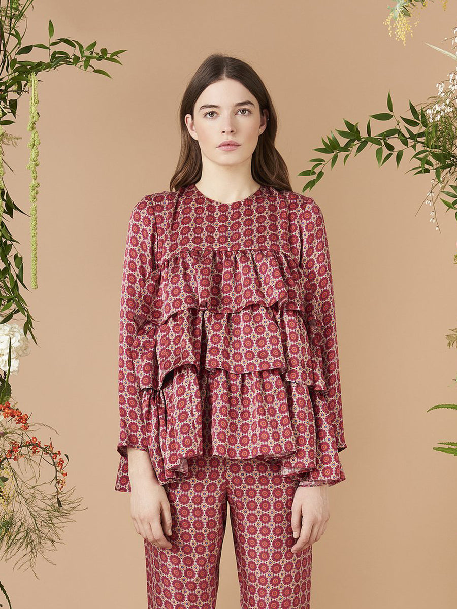 Releve Fashion Muzungu Sisters Suzani Print Jila Blouse Ethical Designers Sustainable Fashion Brand Handmade Artisanal Positive Fashion Purchase with Purpose Shop for Good