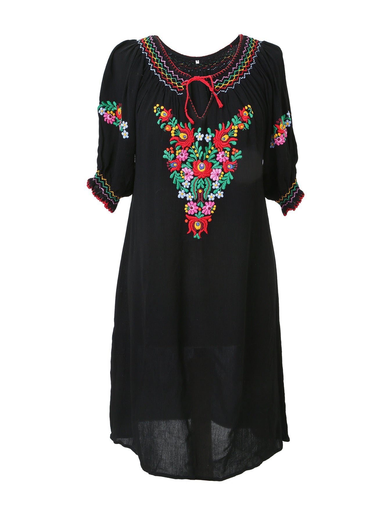 Releve Fashion Muzungu Sisters Clothing Eva Black Embroidered Dress Ethical Designers Sustainable Fashion Brand Handmade Artisanal Positive Fashion Purchase with Purpose Shop for Good