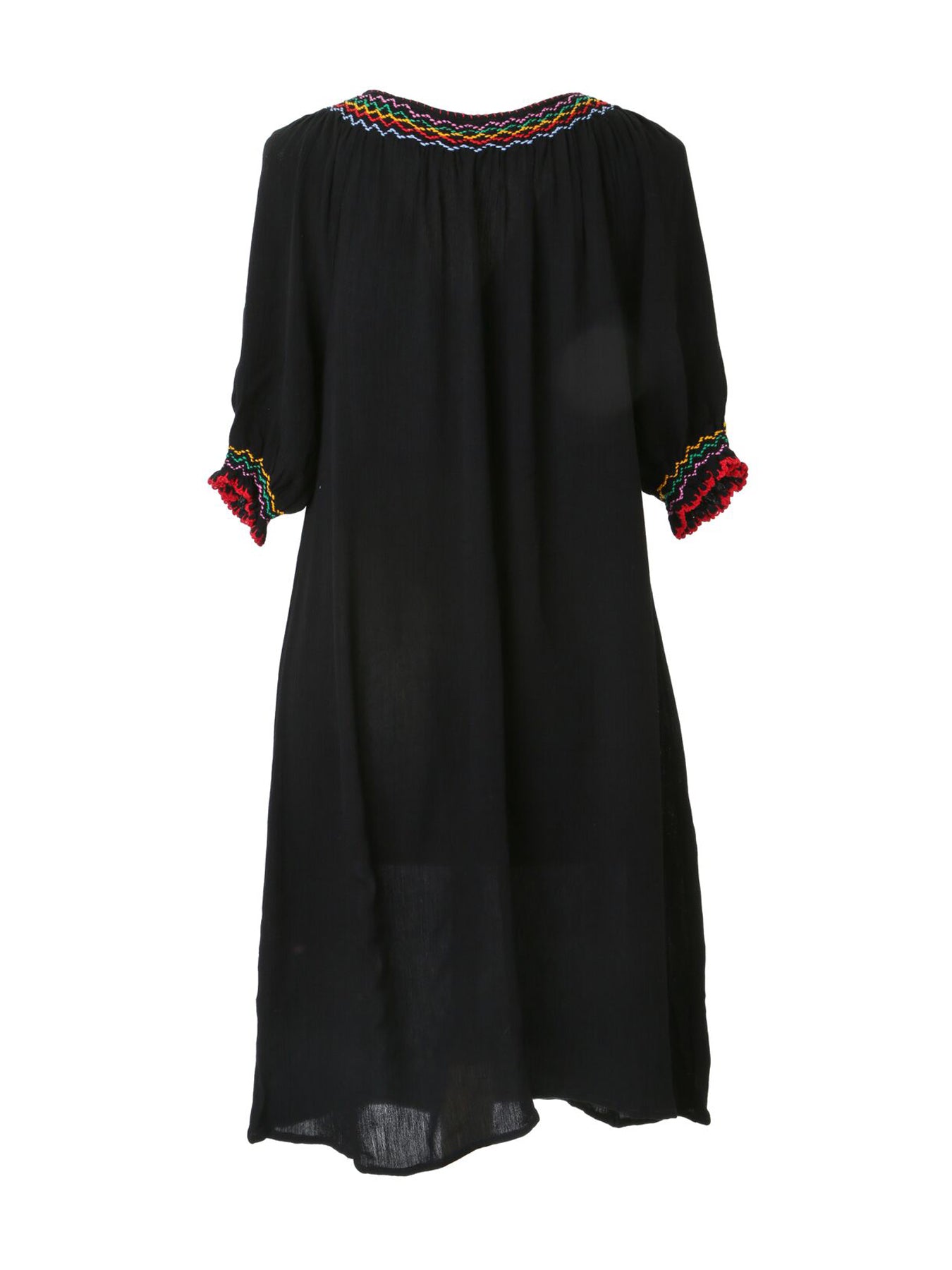 Releve Fashion Muzungu Sisters Clothing Eva Black Embroidered Dress Ethical Designers Sustainable Fashion Brand Handmade Artisanal Positive Fashion Purchase with Purpose Shop for Good